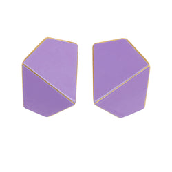 Folded Wide Earrings "Blue Lilac"