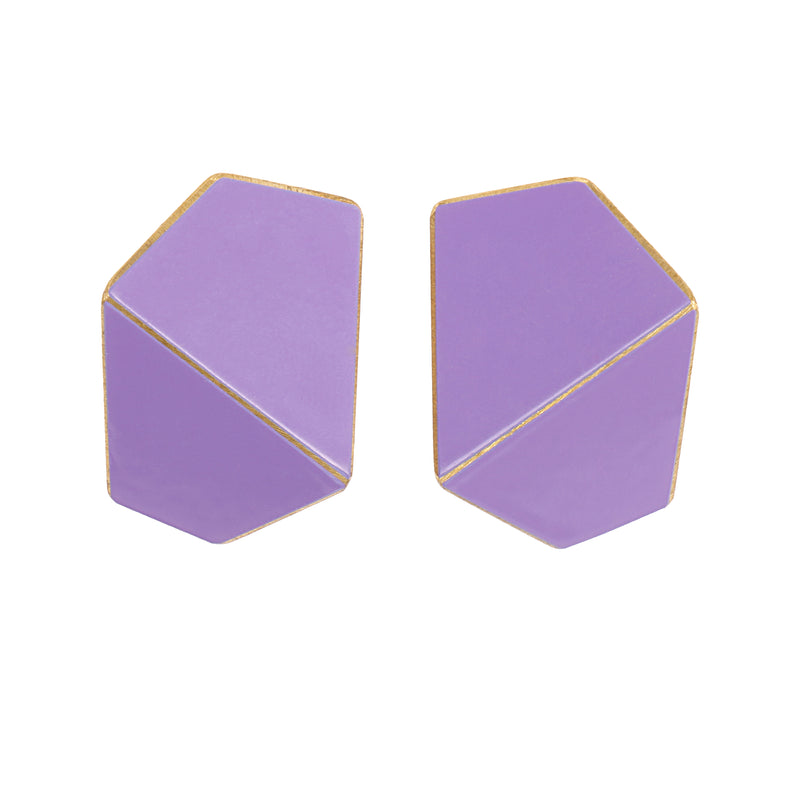 Folded Wide Earrings "Blue Lilac"