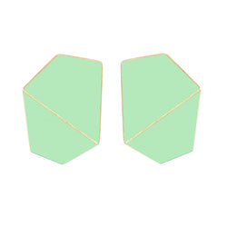 Folded Wide Earrings "Pastel Green"