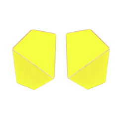 Folded Wide Earrings "Sulfur Yellow"