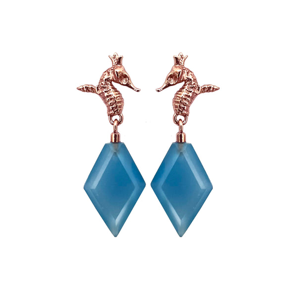 Hippo Crystal Blue Earrings