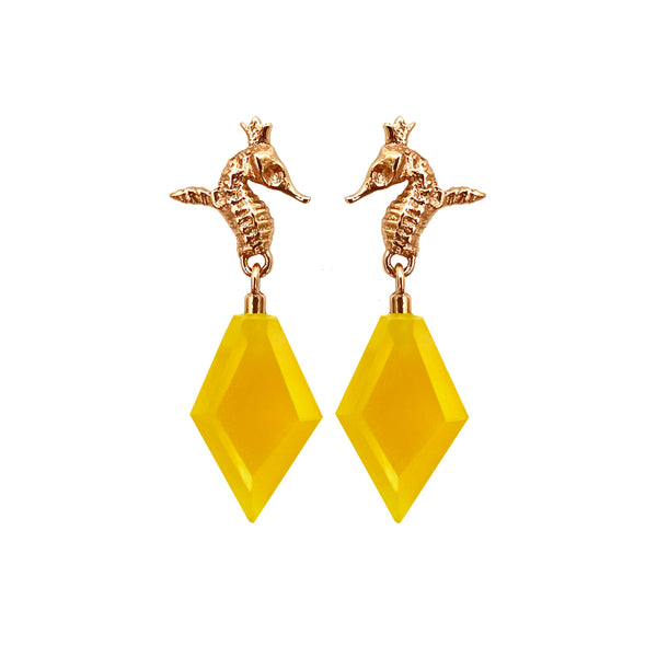 Hippo Crystal Yellow Earrings