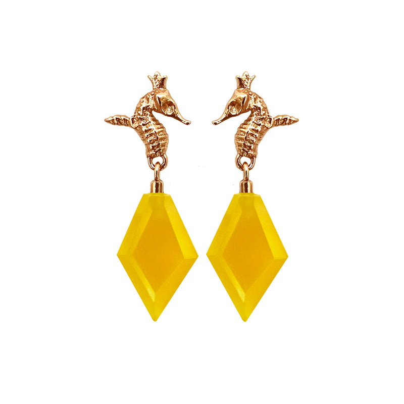 Hippo Crystal Yellow Earrings