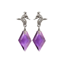 Hippo Crystal Violet Earrings