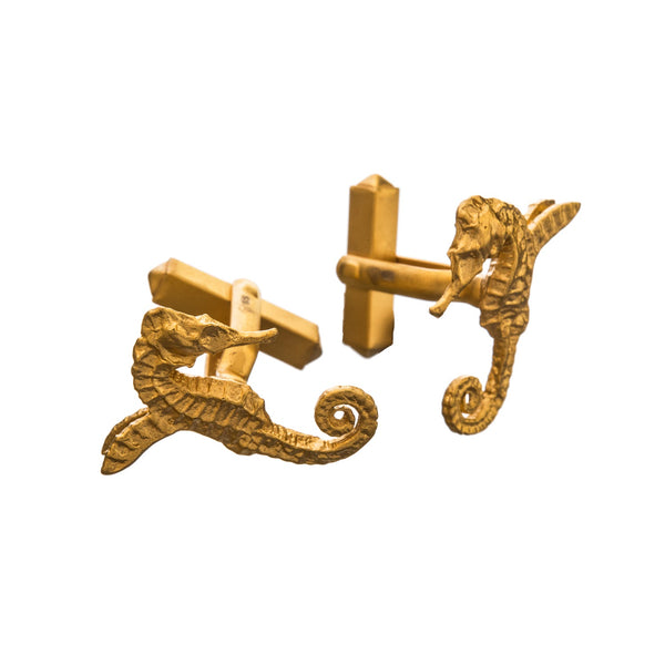 HIPPO COUTURE Cufflinks "Hippocamp Gold"