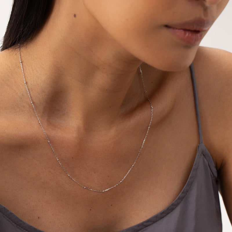 Minimal Silver Bead Necklace