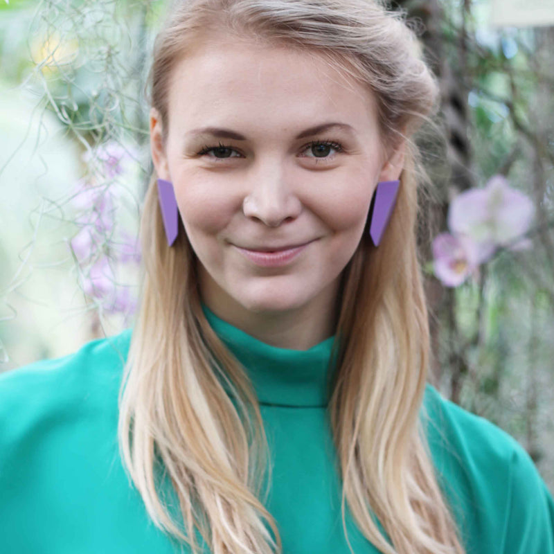 Folded Vertical Earrings "Blue Lilac"