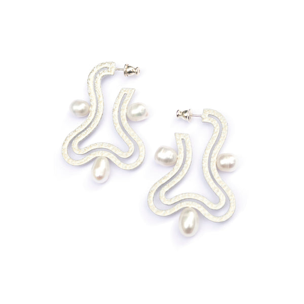 Drift Hoop Earrings "Kepler" White Gold