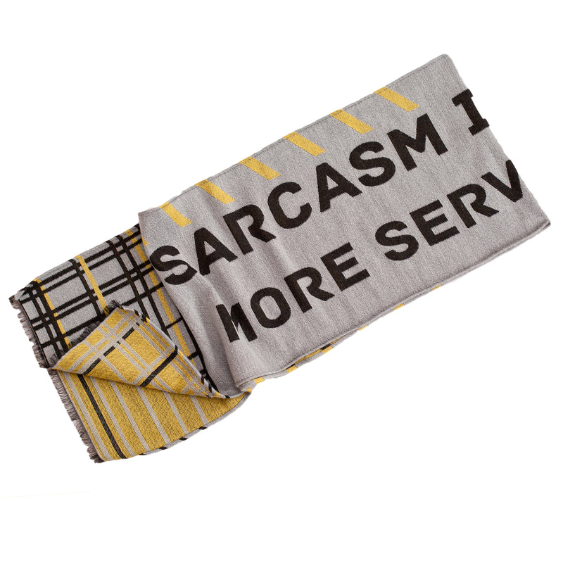 Unisex Scarf "SARCASM GREY-YELLOW"