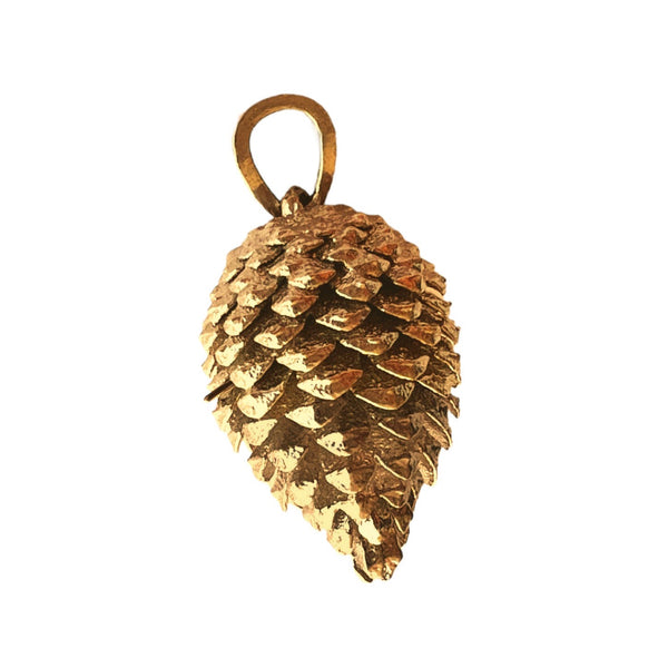 Recycled silver & gold plated pendant PINE CONE