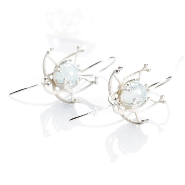 Earrings "Ice" with aquamarines