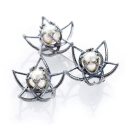 Brooch "Ice" with pearls