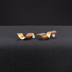 Spiral Earrings "Mahogany/Birch" Mini