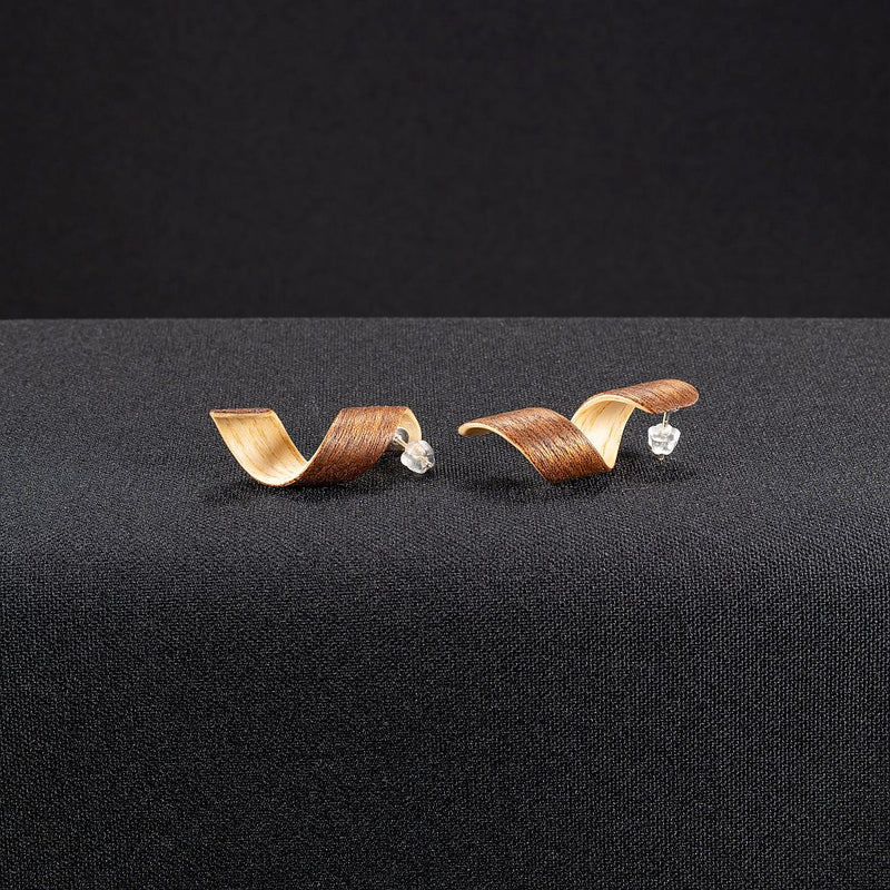 Spiral Earrings "Mahogany/Birch" Mini