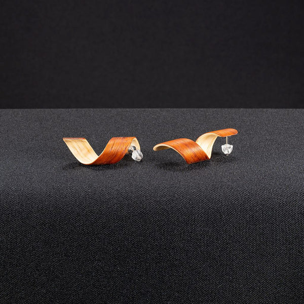 Spiral Earrings "Padouk/Birch" Mini