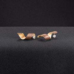Spiral Earrings "Walnut Wood/Birch" Mini