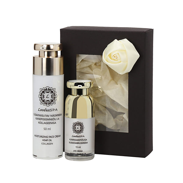 Gift Box: Face Cream Hemp Seed Oil & Collagen + Eye Cream Evening Primrose Oil