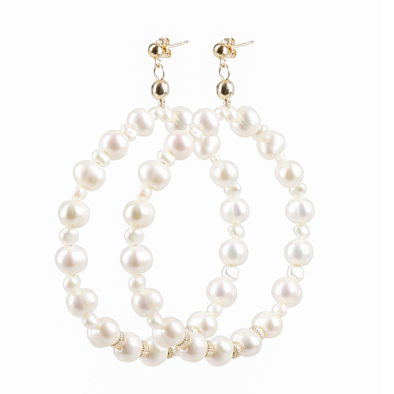 Hoops Earrings "Pearl" XL