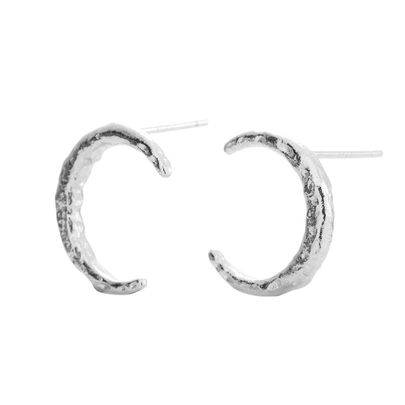 Luna Silver Stud Earrings