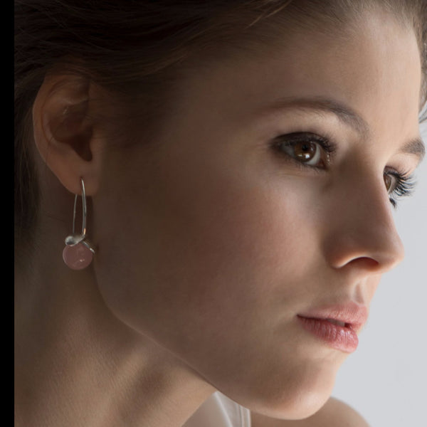 Earrings GEOberry 3D rose