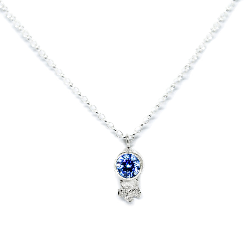 Spring Necklace "Forget-Me-Nots" with Cubic Zirconia