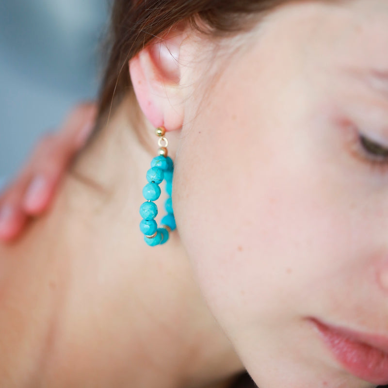 Hoops Earrings "Turquoise" Mini