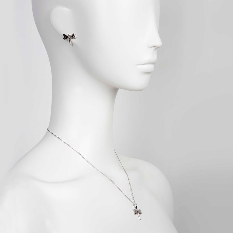 Dark Dragonfly Earrings