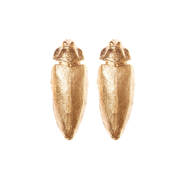 Gold Beetle Earrings "NEFFI"