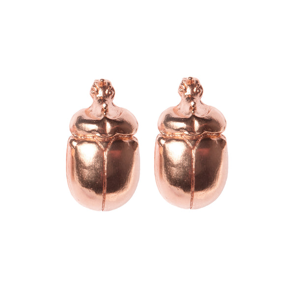 Rose Gold Scarab Earrings "NEFFI"