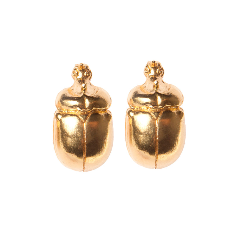 Gold Scarab Earrings "NEFFI"