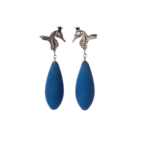 HIPPO COUTURE Earrings "Navy Hippo"