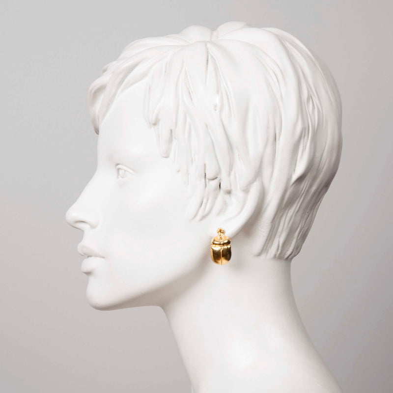 Gold Scarab Earrings "NEFFI"