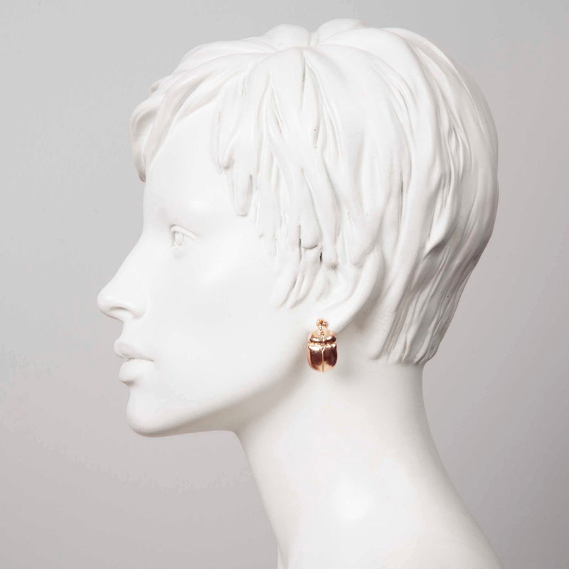 Rose Gold Scarab Earrings "NEFFI"