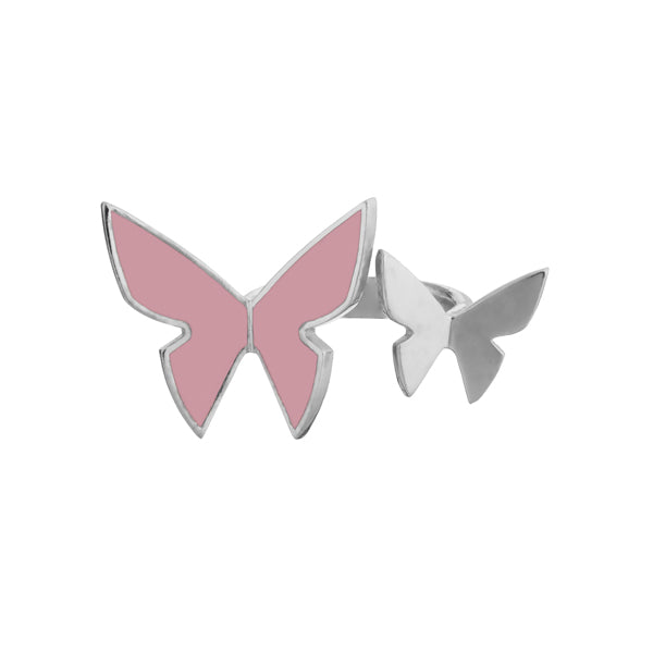 Les Papillons kahe liblikaga sõrmus roosa