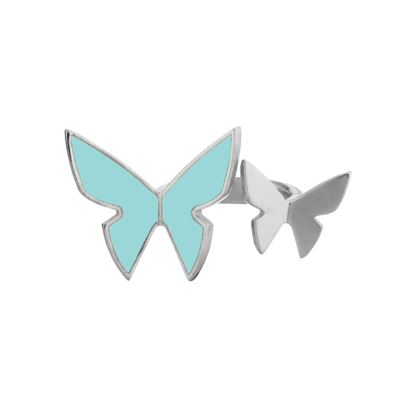 Les Papillons kahe liblikaga sõrmus türkiis