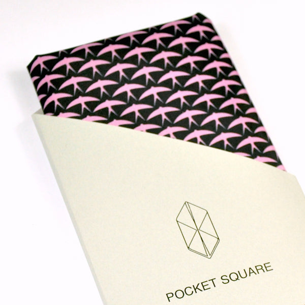 Pocket Square "Black+pink"