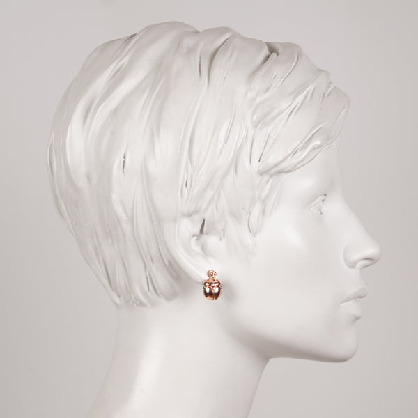 Mini Rose Gold Scarab Earrings "NEFFI"