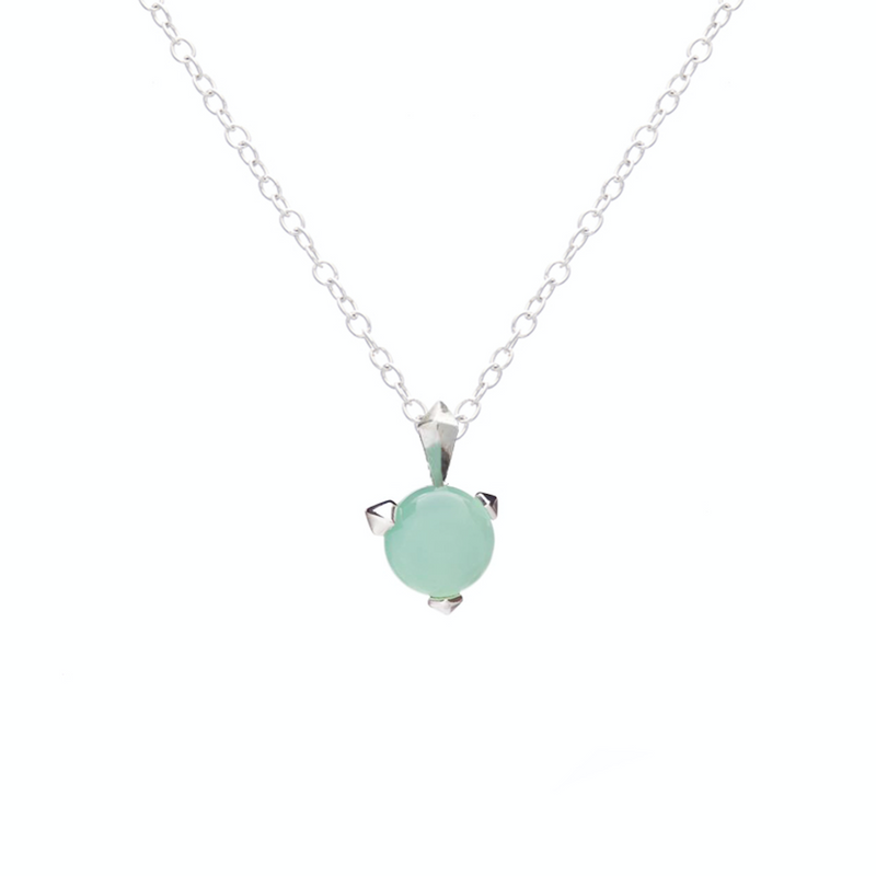 BONES Necklace with Mint Chalcedony