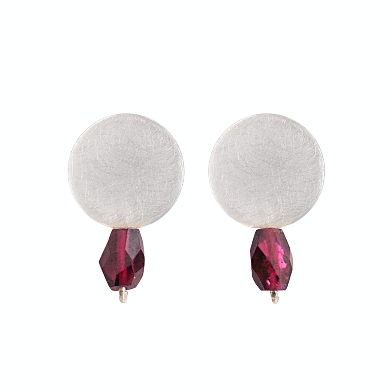 Earrings Roundy with Garnet