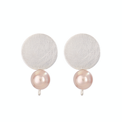 Earrings Roundy with Pink Pearl