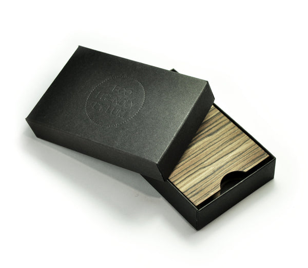 Wooden Business Card Case "U" Dark Olive