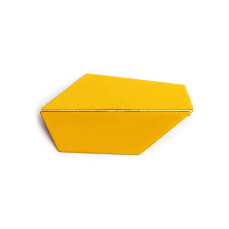 Folded Brooch "Traffic Yellow"