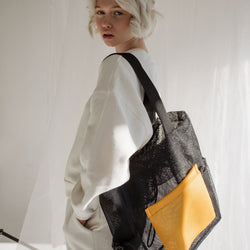 Carrier Bag "CARLA" with Yellow Pocket