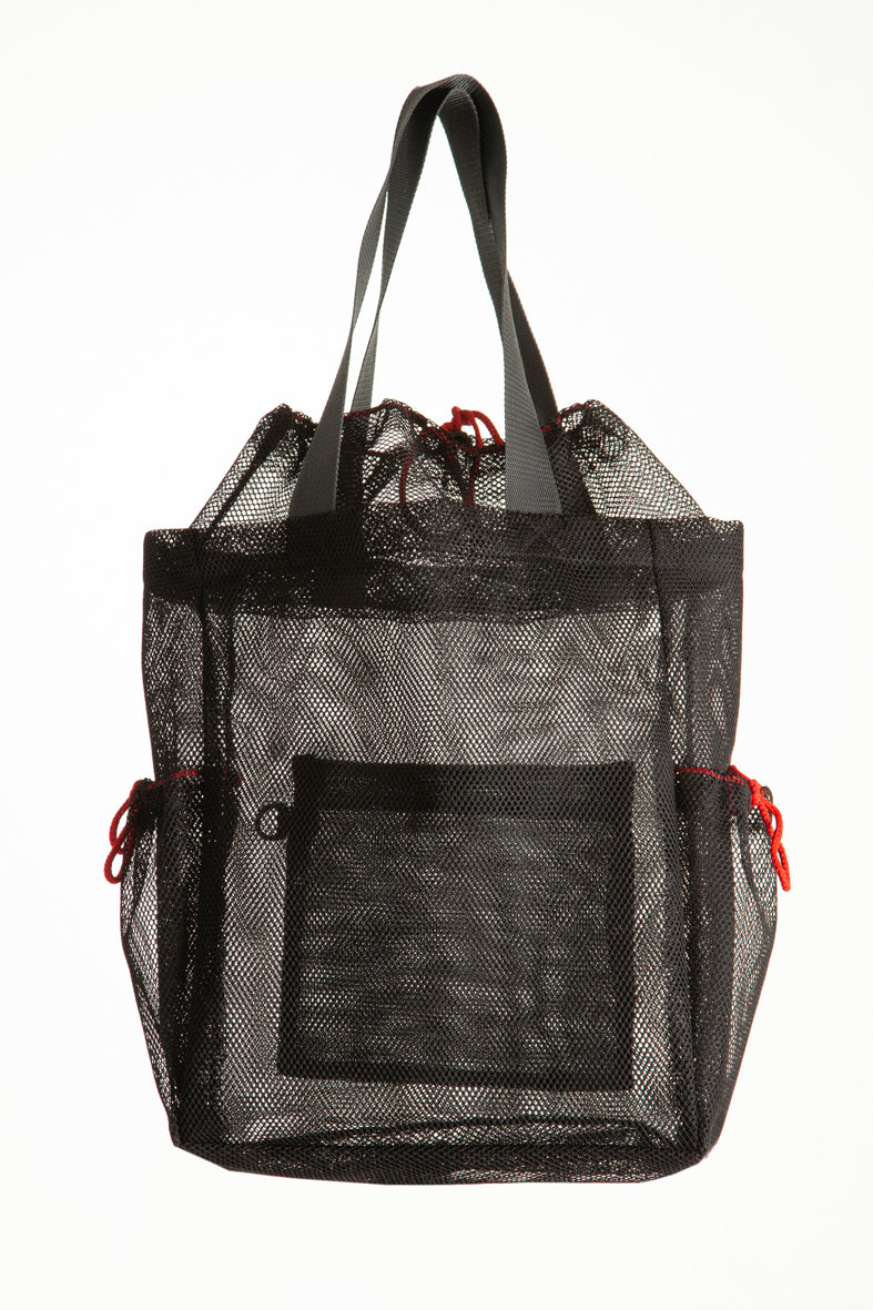 Carrier Bag "CARLA" with Black Pocket and Red Strings
