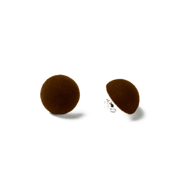 Plüsch Ball Earrings "Dark Chocolate" S