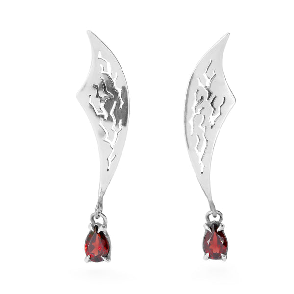 Earrings “FLashbacks” with Garnets