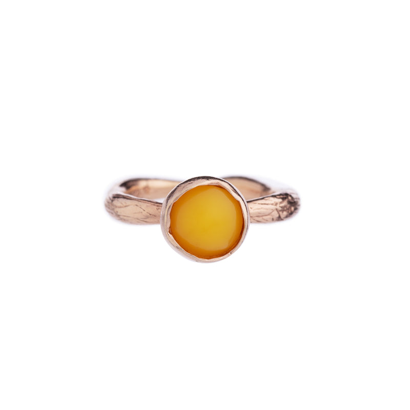 Blossom Bud Ring "Egg Yolk Amber"