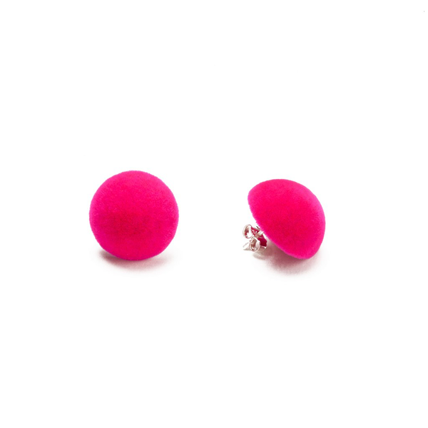 Plüsch Earrings "Neon Pink" S