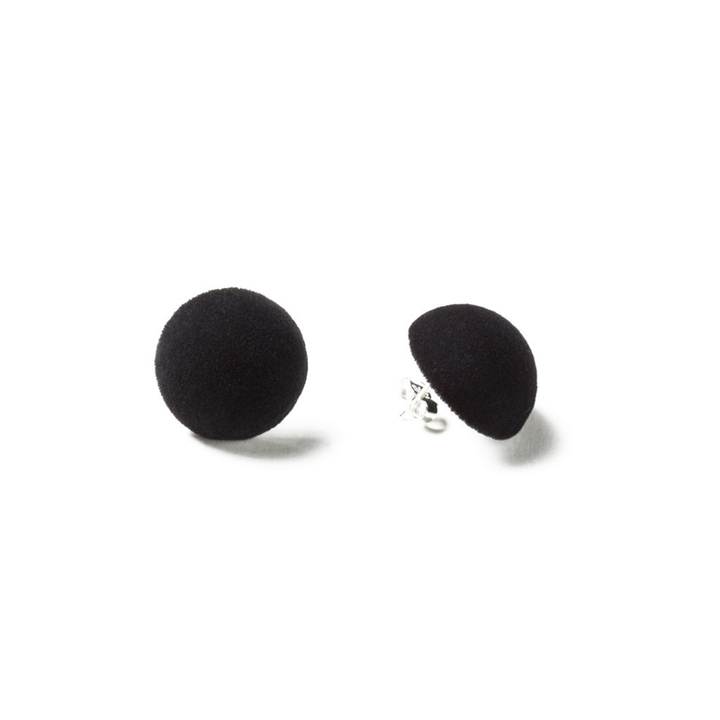 Plüsch Earrings "Deep Black" S
