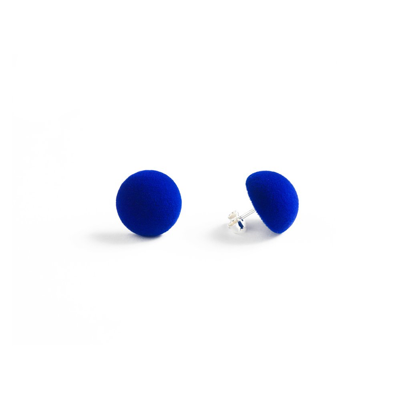 Plüsch Earrings "Electric Blue" XS
